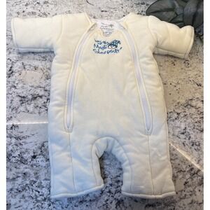 Baby Merlin's L 6-9 Month 18-21 # MicroFleece Double Zip Ivory Magic Sleepsuit
